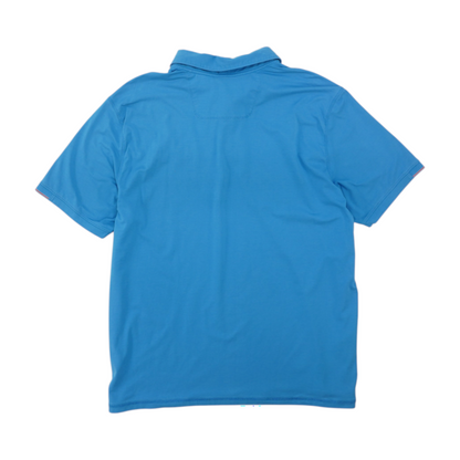Blue Solid Short Sleeve Polo