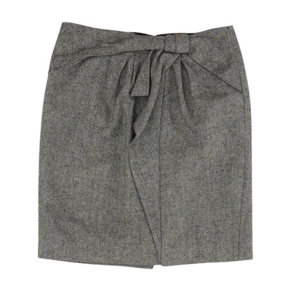 Gray Solid Mini Skirt