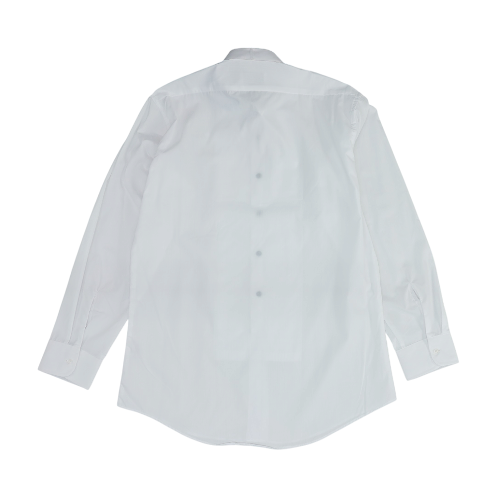White Solid Tuxedo Button Down