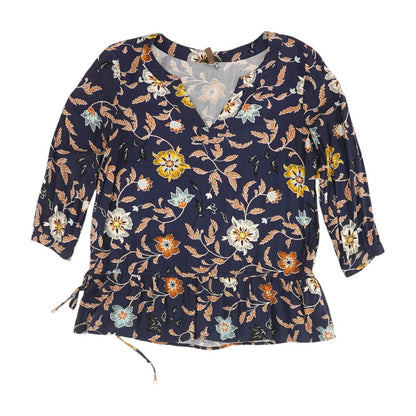 Multi Graphic Long Sleeve Blouse