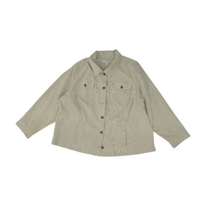 Beige Plus Button Down