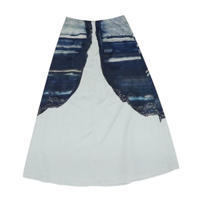 White Misc Midi Skirt