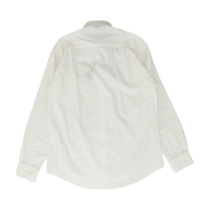 White Solid Long Sleeve Button Down
