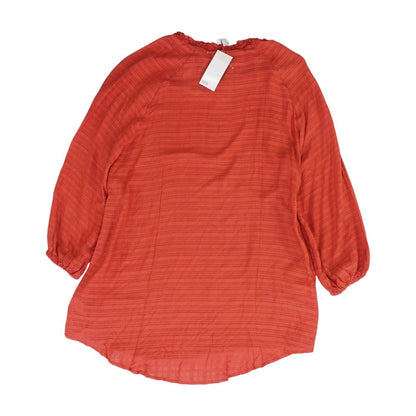 Red Solid Long Sleeve Blouse
