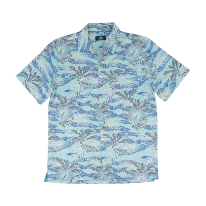 Blue Print Short Sleeve Button Down