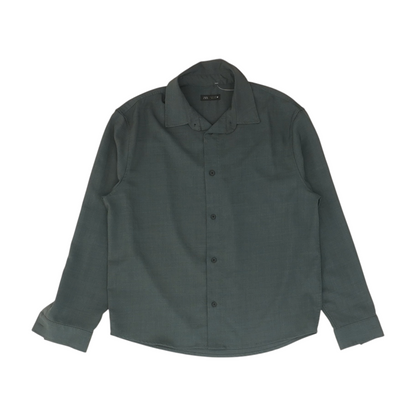 Charcoal Solid Long Sleeve Button Down