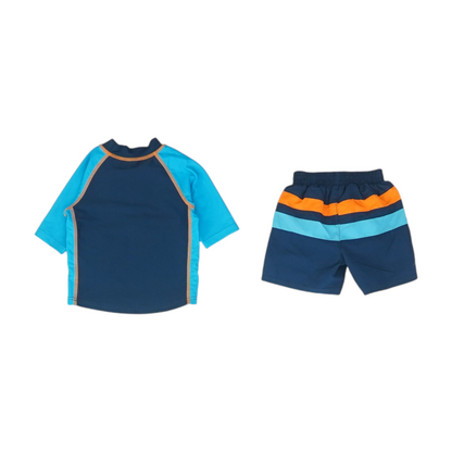 Blue Color Block Swim Set
