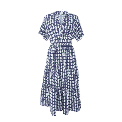 White Abstract Maxi Dress