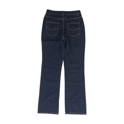 Navy Solid High Rise Straight Leg Jeans