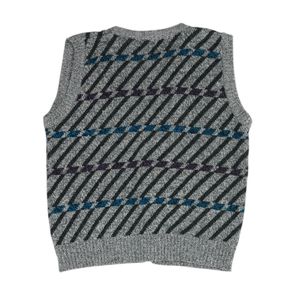 Vintage Gray Geometric Vest Sweater