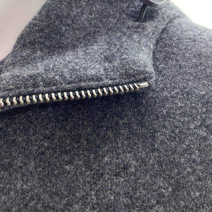 2025 Anthracite Gray Wool-Cashmere Blend Hooded Full-Zip Vest