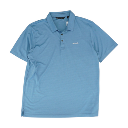 Blue Solid Short Sleeve Polo