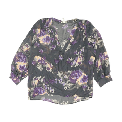 Charcoal Print Blouse