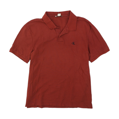 Red Solid Short Sleeve Polo