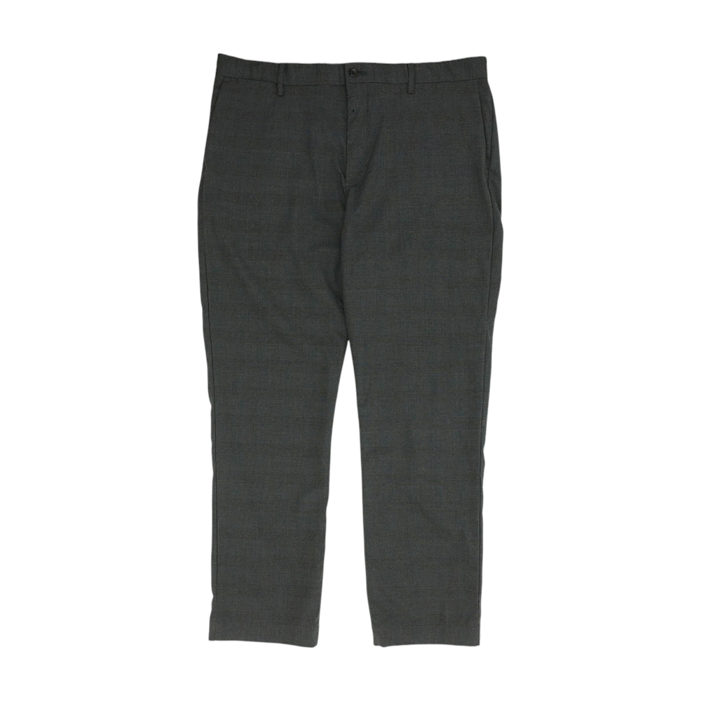 Charcoal Plaid Straight Pants