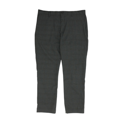 Charcoal Plaid Straight Pants