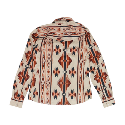 Beige Abstract Button Down