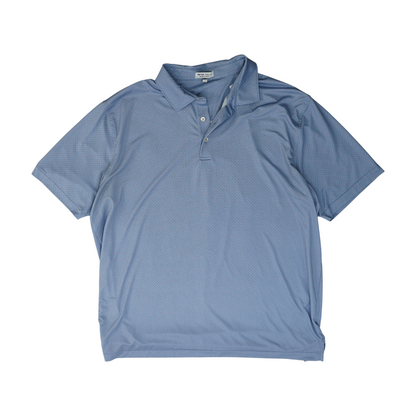 Blue Geometric Short Sleeve Polo