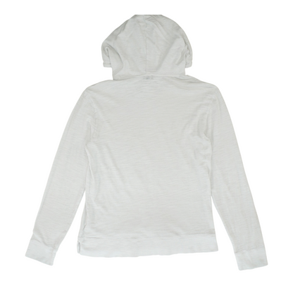 White Solid Hoodie Pullover