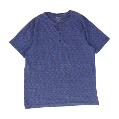Blue Abstract Henley T-Shirt