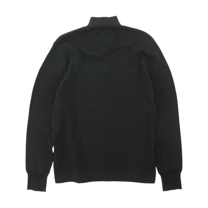 Black Solid 1/4 Zip Sweater