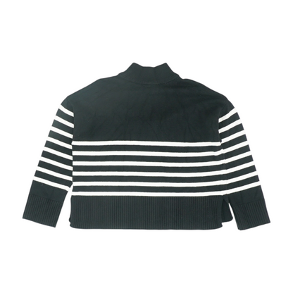 Black Striped 1/4 Zip Sweater