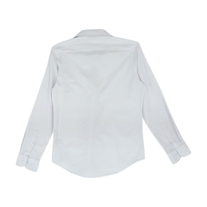 White Solid Long Sleeve Button Down