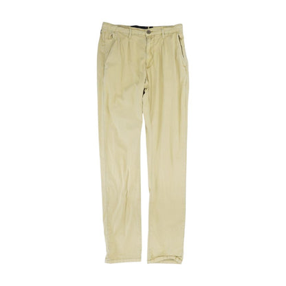 Beige Solid Casual Pants