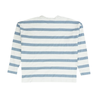 White Striped Sweatshirt Pullover