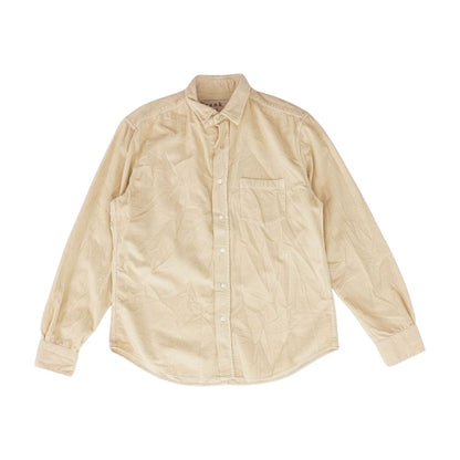 Beige Solid Button Down