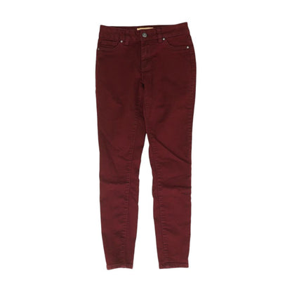 Maroon Solid Five Pocket Pants
