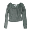 Gray Cropped Blouse