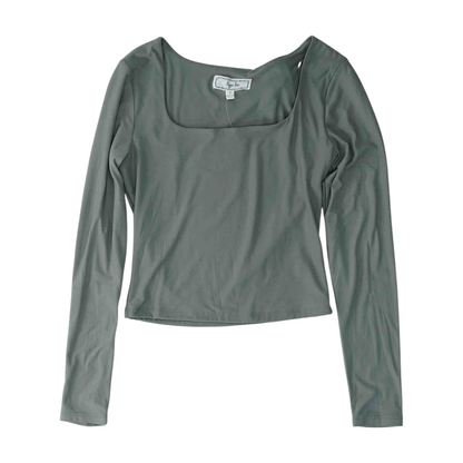 Gray Cropped Blouse