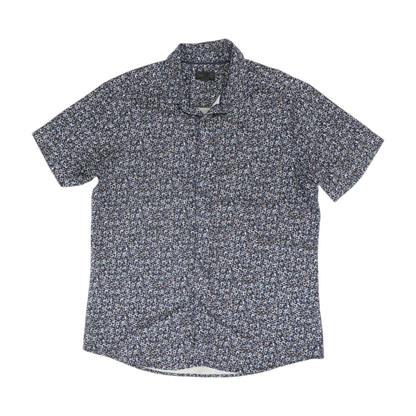 Navy Floral Short Sleeve Button Down