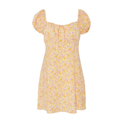 Yellow Floral Mini Dress