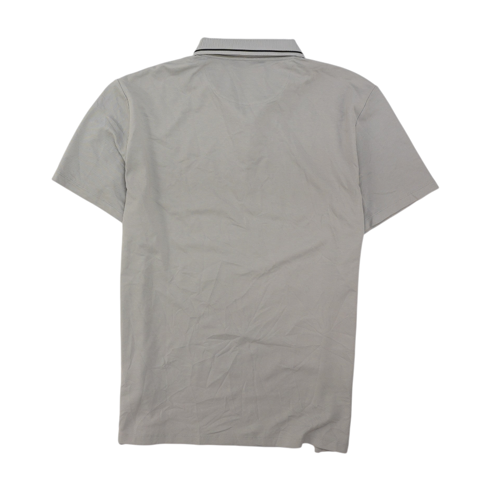 Gray Solid Short Sleeve Polo