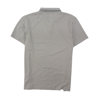 Gray Solid Short Sleeve Polo