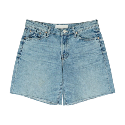 Blue Solid Denim Shorts
