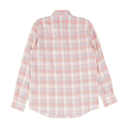 Pink Plaid Long Sleeve Button Down