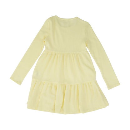 Yellow Solid Midi Dress