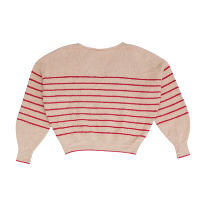 Peach Striped Pullover Sweater