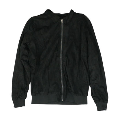 Black Solid Bomber Jacket