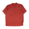 Red Solid Short Sleeve Button Down