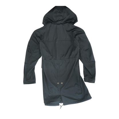 Black Solid Rain Coat