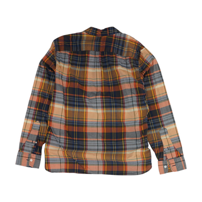 Orange Plaid Long Sleeve Button Down
