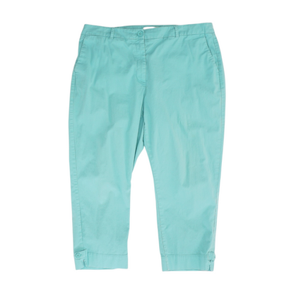 Turquoise Solid Chino Capris