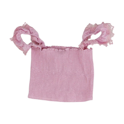 Pink Solid Sleeveless Blouse
