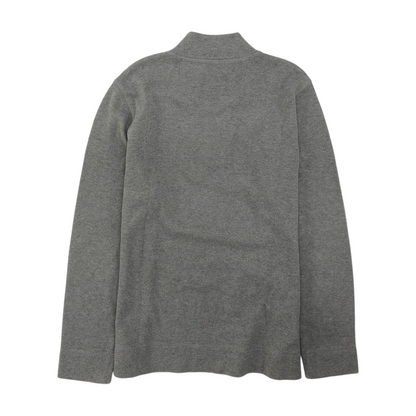 Gray Solid 1/4 Zip Sweater