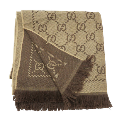 GG Wool Scarf in Brown