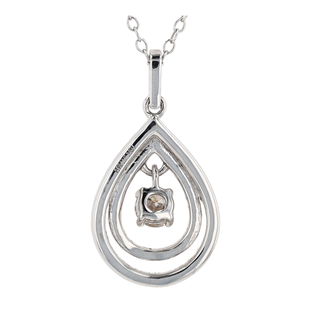 3/4 ctw 10K White Gold Lab Grown Diamond Pendant Necklace – Image 4